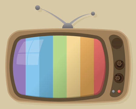 vector old retro televisionのイラスト素材