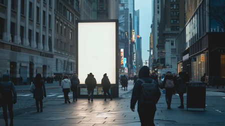 Big blank billboard on Times Square in New York City.の素材