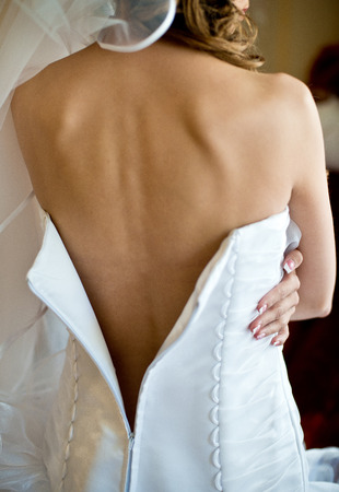 bride in wedding dressの写真素材