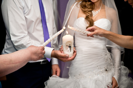 the couple and candleの写真素材