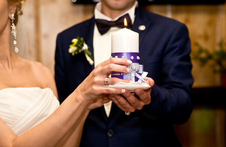 the couple and candleの写真素材