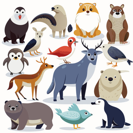 Realistic animals icon set illustrationのイラスト素材