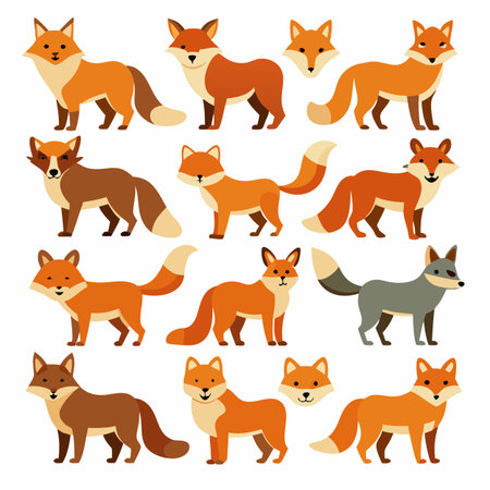 Realistic animals icon set illustrationのイラスト素材