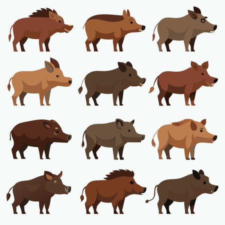 Realistic animals icon set illustrationのイラスト素材