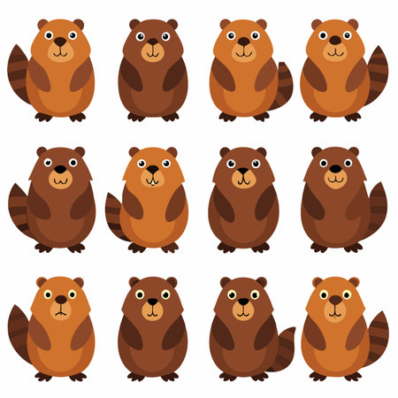 Realistic animals icon set illustration
