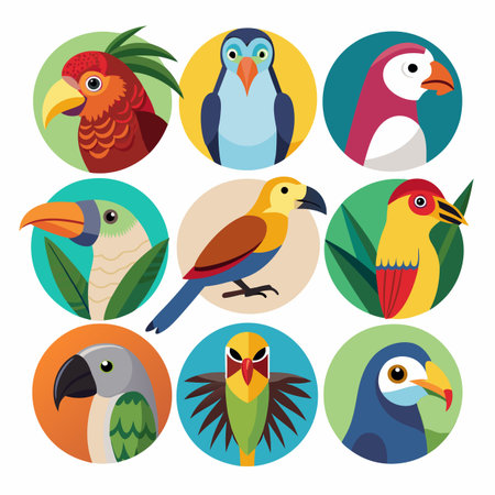 Realistic animals icon set illustrationのイラスト素材