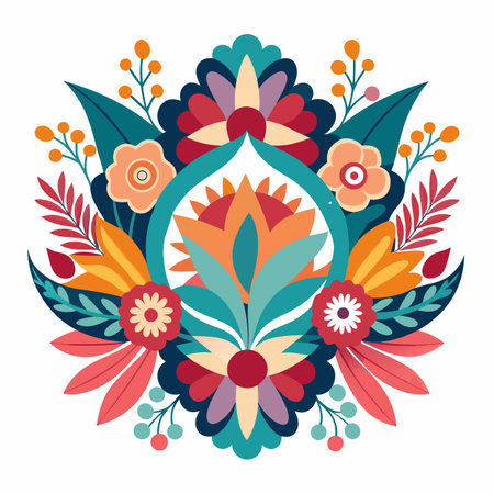 Realistic hand drawn floral frameのイラスト素材