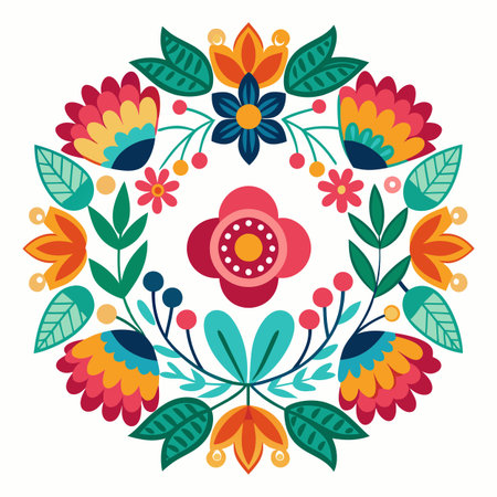 Realistic hand drawn floral frameのイラスト素材