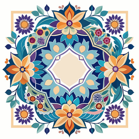 Realistic hand drawn floral frameのイラスト素材