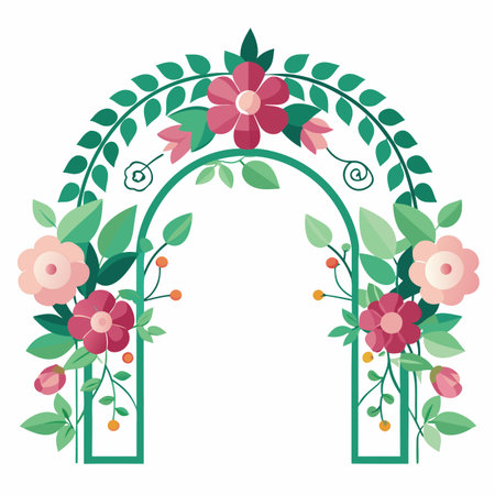 Realistic hand drawn floral frameのイラスト素材