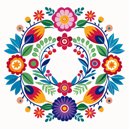 Realistic hand drawn floral frameのイラスト素材