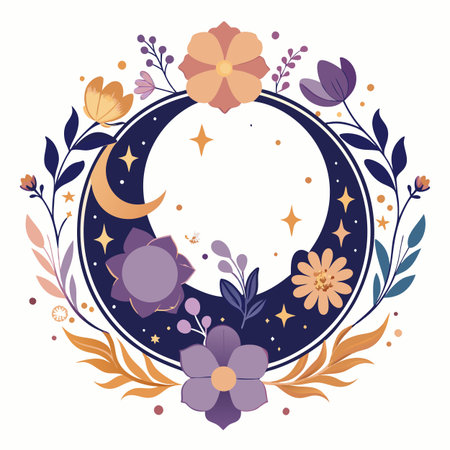 Realistic hand drawn floral frameのイラスト素材