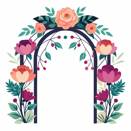 Realistic hand drawn floral frameのイラスト素材