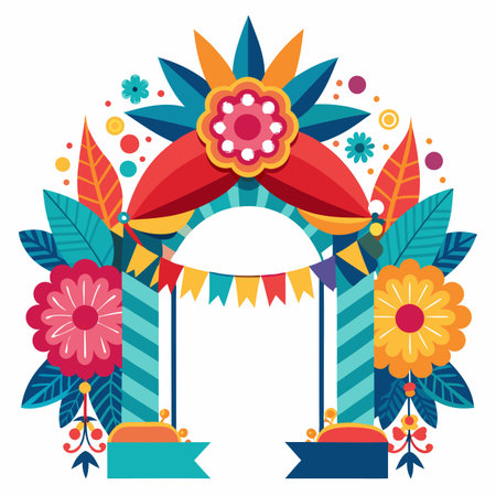 Realistic hand drawn floral frameのイラスト素材