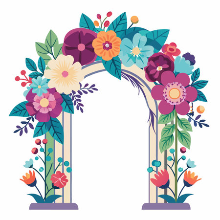 Realistic hand drawn floral frameのイラスト素材