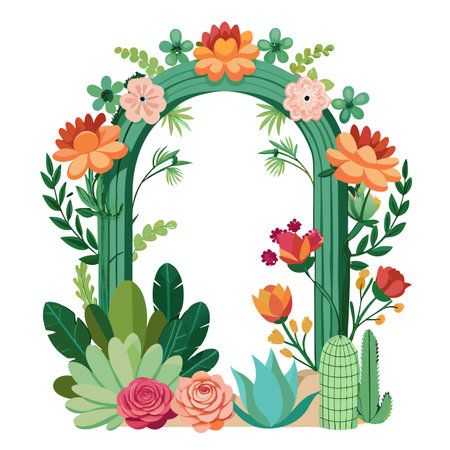 Realistic hand drawn floral frameのイラスト素材