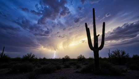 Background of Scenic Landscape with Dramatic Sky