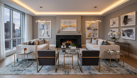 Residential Living Room Interior Scene