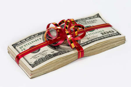 Gift-wrapped  moneyの写真素材