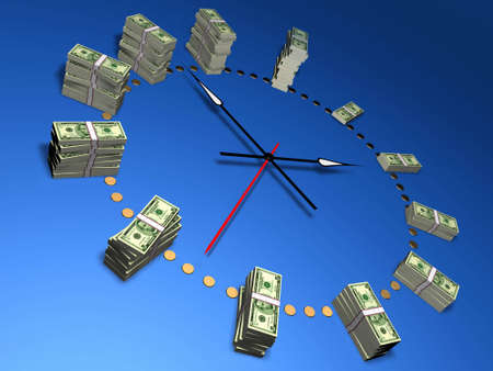 The relationship between time and money.Conceptual image.