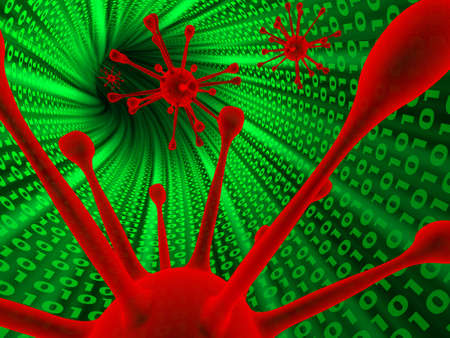 Network infected by viruses. 3d illustration.の写真素材