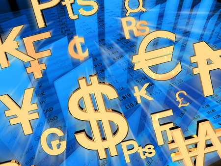 Exchange rates. 3d rendered illustration.の写真素材