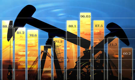 Business  diagram shows change of the prices for oilの写真素材