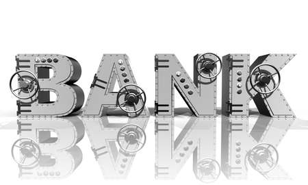 Synthesis from 3d text and banking safeの写真素材