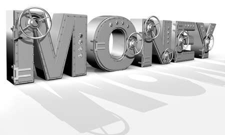 Synthesis from 3d text and banking safeの写真素材