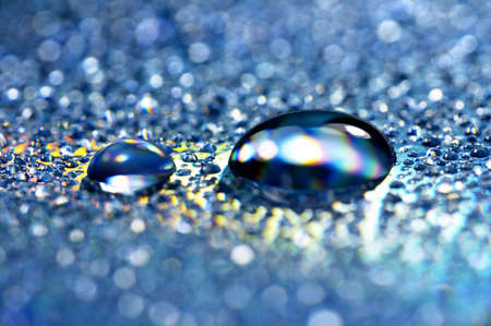 Close-up of water-drops on glass backgroundの写真素材