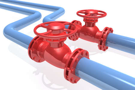 3D rendered pipeline isolated on white background