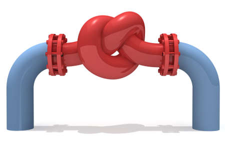 3D rendered knot from pipelineの写真素材