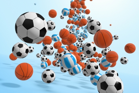 Falling balls   3D rendered illustration の写真素材