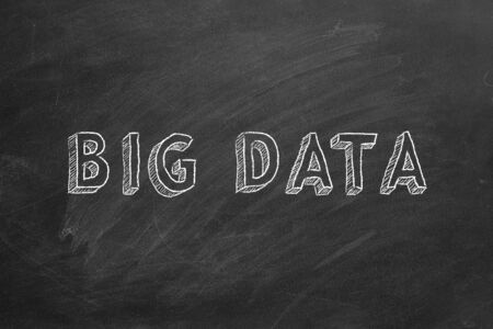Hand drawing text BIG DATA on blackboard.の写真素材