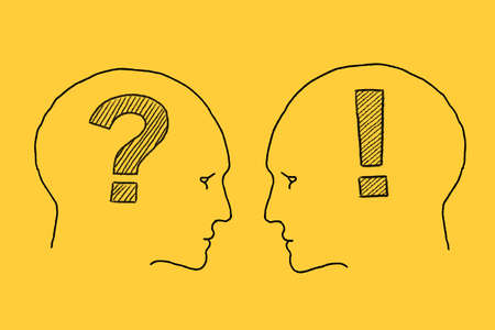 Answer to question. Illustration on yellow