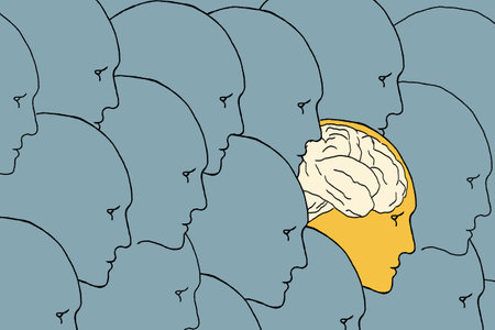 Leadership, or distinction concept. Stand out from the crowd. Be different, be better. Think...