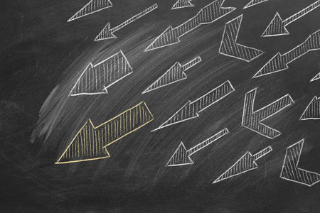 Leadership concepts with arrows