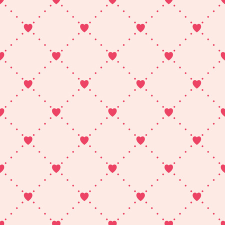 Seamless romantic geometric pattern with hearts. Vector repeating texture. St. Valentineのイラスト素材