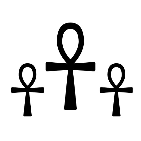 Set of ancient egypt symbol Ankh (Key of Life, Eternal Life, Egyptian Cross)のイラスト素材
