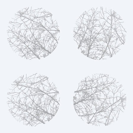 Background with Tree Branches in circle frame.のイラスト素材