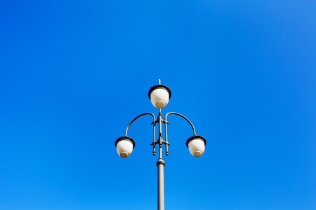 Sreet lamps lantern on daylight blue skyの写真素材