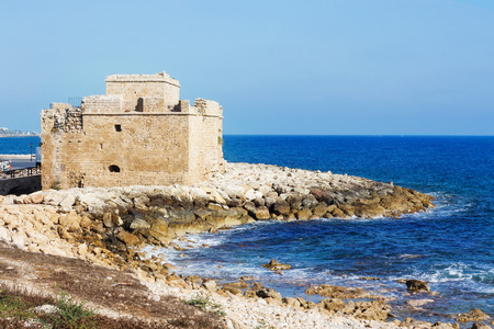 Ancient Paphos Castle Fortress. Pafos, Cyprus.のeditorial素材