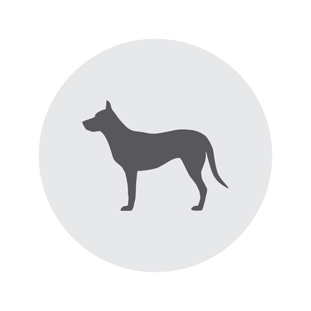 Dog silhouette in a circle. Pet symbol.のイラスト素材