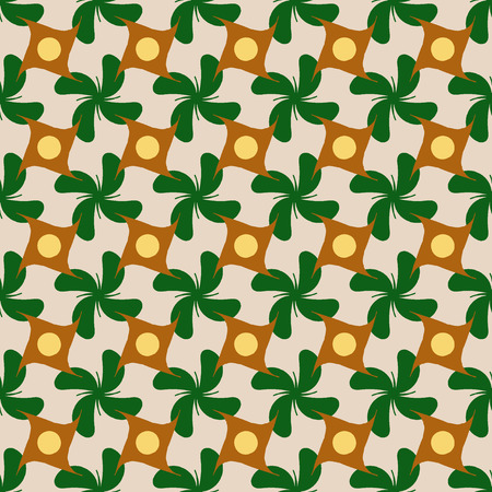 Circle and flower seamless pattern. Fashion graphic background design. Modern stylish abstract texture. Colorful  template for prints, textiles, wrapping, wallpaper, website etc. VECTOR illustrationのイラスト素材