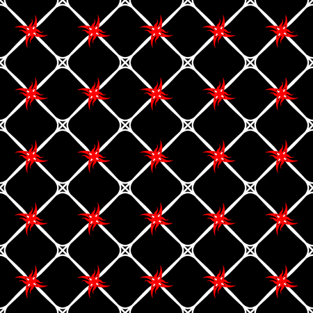 Fire and rhombus seamless pattern. Fashion graphic background design. Modern stylish abstract texture. Colorful template for prints, textiles, wrapping, wallpaper, website etc. VECTOR illustrationのイラスト素材