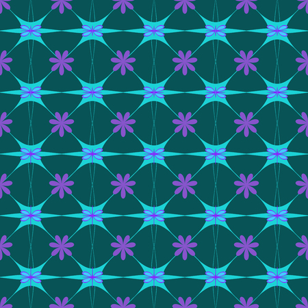 Flower and square seamless pattern. Fashion graphic background design. Modern stylish abstract texture. Colorful template for prints, textiles, wrapping, wallpaper, website etc. VECTOR illustrationのイラスト素材