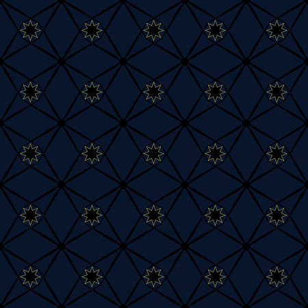 Rhombus and star seamless pattern. Fashion graphic background design. Modern stylish abstract texture. Monochrome template for prints, textiles, wrapping, wallpaper, website VECTOR illustrationのイラスト素材