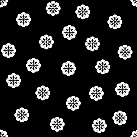 White flower seamless pattern. Fashion graphic background design. Abstract texture. Monochrome template for prints, textiles, wrapping, wallpaper, website etc. VECTOR illustrationのイラスト素材