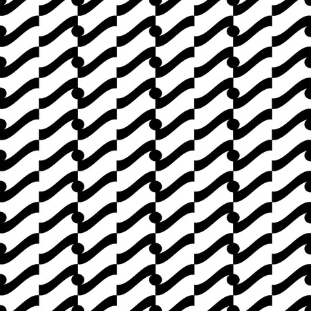 Wavy line and circle seamless pattern. Fashion graphic background design. Abstract texture....