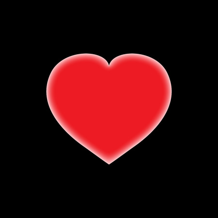 Heart isolated. Red sidn on black background. Romantic symbol linked, join, love, passion and wedding. Colorful mark of valentine day. Design element. Vector illustrationのイラスト素材